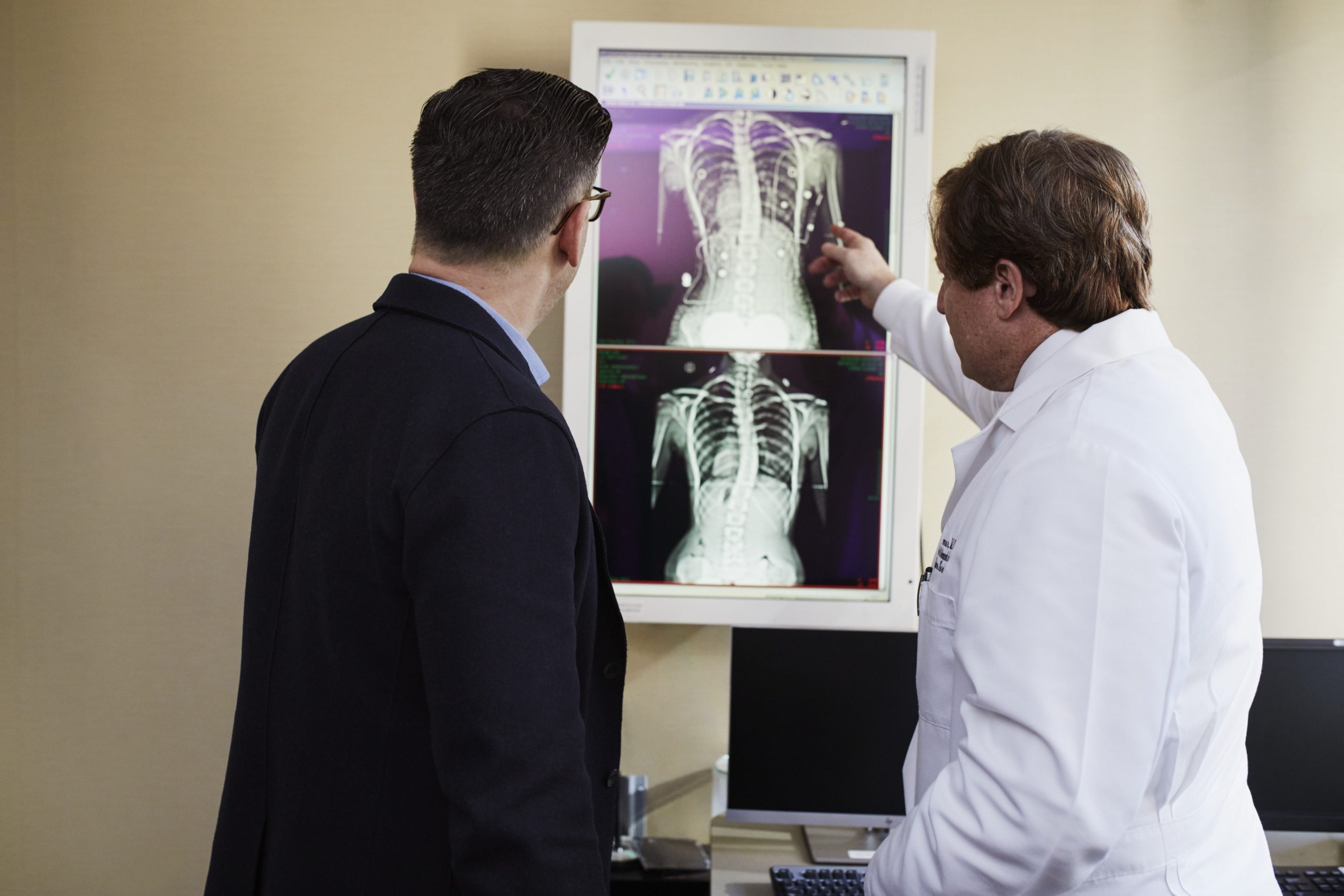 doctor showing x-ray