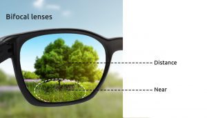 Bifocal lenses for near distances